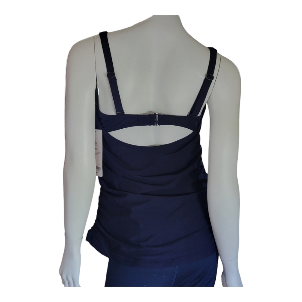 NWT Athleta Swim Tankini Navy Blue Square Neck  Sz. 36B/C